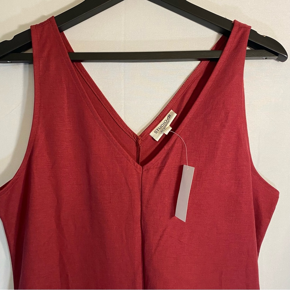 NWT Studio B by BOBEAU sleeveless jumpsuit women’s size large wine color
